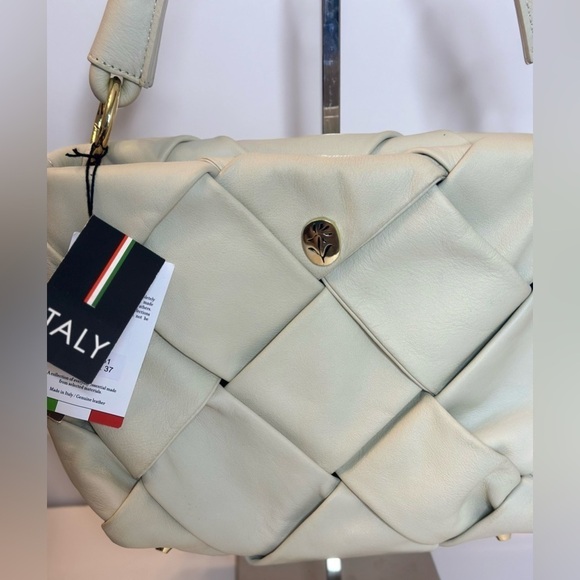 Isadora Leather Padded Woven Shoulder Bag - Picture 3 of 11